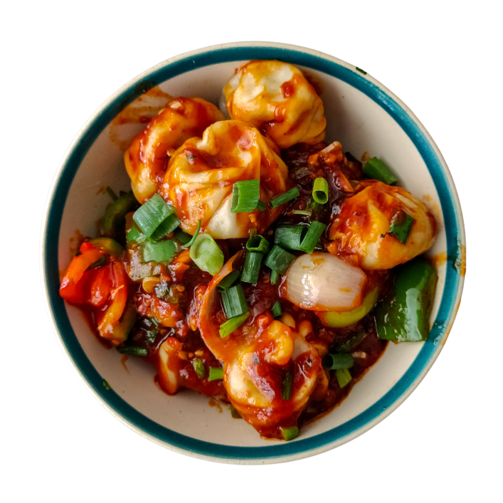 Simple Schezwan Chilli Momos